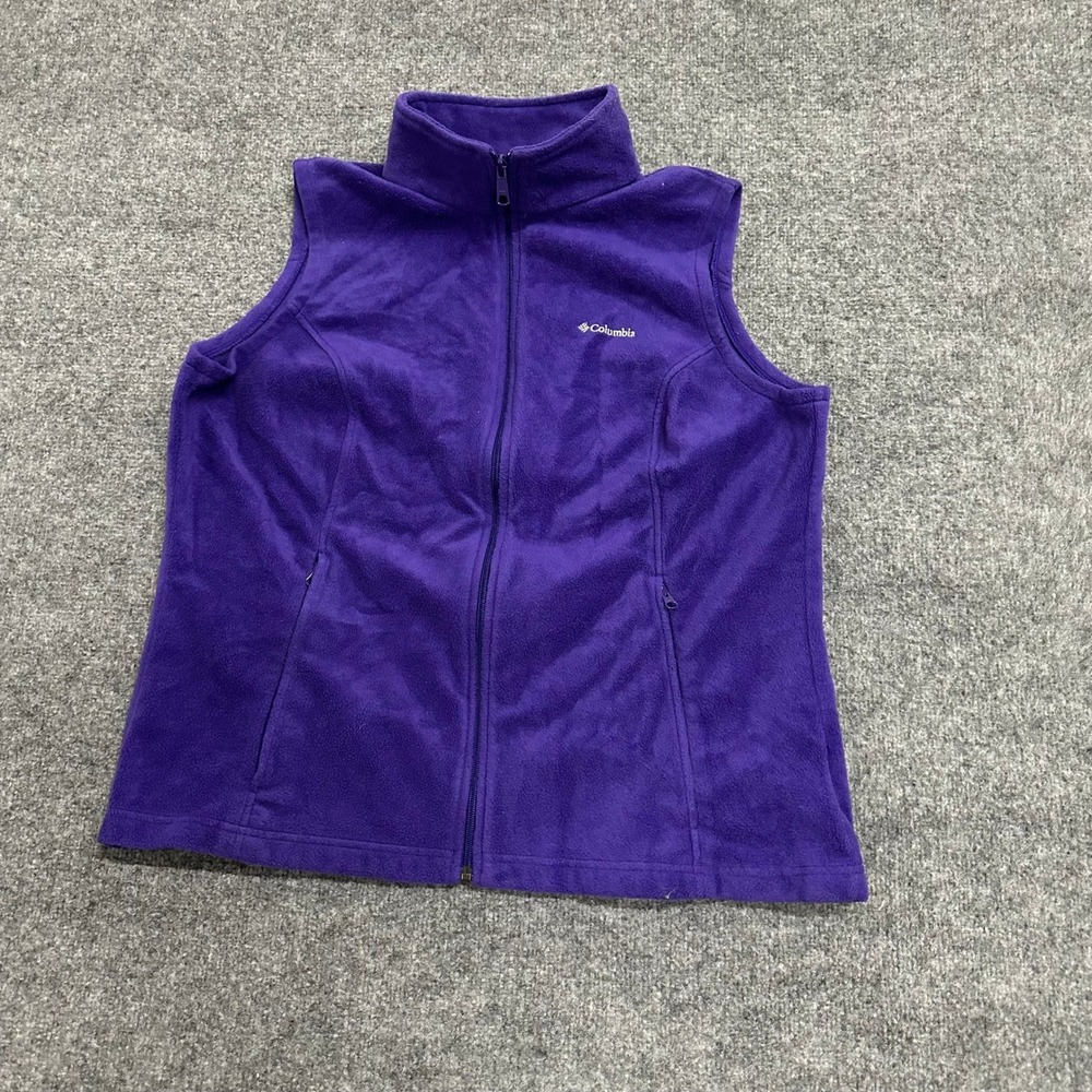 Columbia Vest Womens Size 1X Purple Fleece Full Zip Soft Casual Outdoor Layer